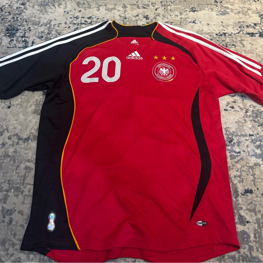 adidas Red and Black National Team Soccer Jersey with #20